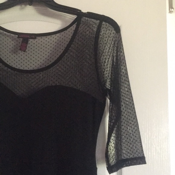 Material Girl black dress with sheer top - Picture 3 of 4